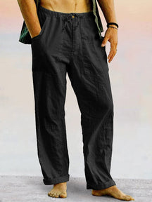 Casual Cotton Linen Multi-color Pants Pants coofandystore Black S 