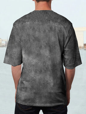 Linen Style Printed V Neck Shirt