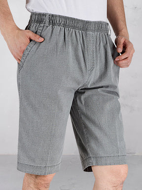 Casual Cotton Linen Elastic Waist Shorts