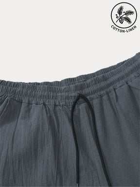 Soft Loose Fit Elastic Waist Cotton Linen Shorts