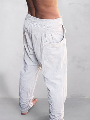 Cotton Linen Drawstring Casual Pants