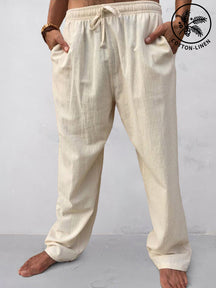 Cotton Linen Loose Style Casual Pants