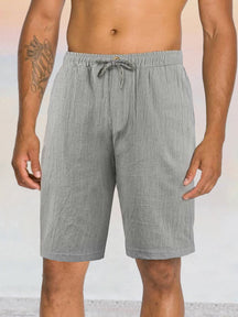 Cotton Linen Drawstring Beach Shorts