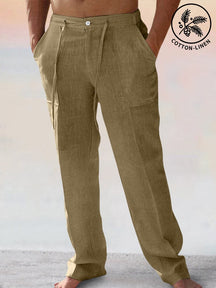 Casual Cotton Linen Pants Pants coofandystore Khaki M 