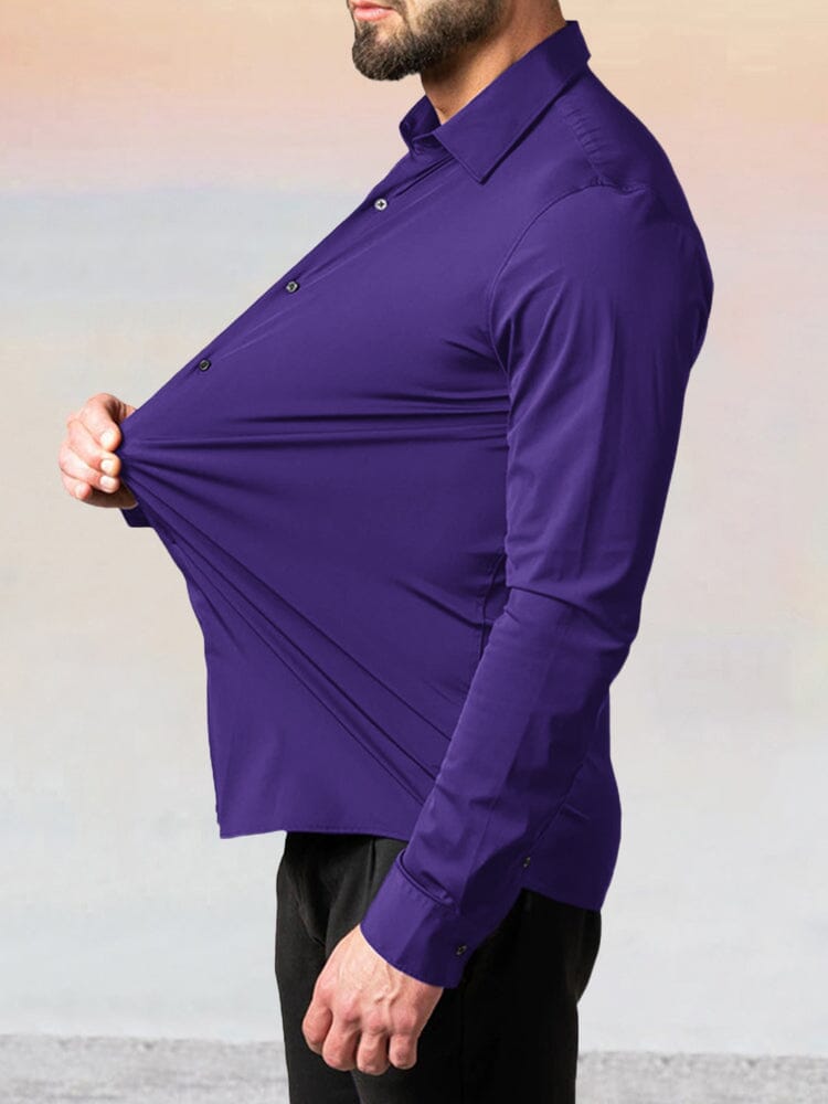 High Stretch Long Sleeve Shirt Shirts coofandystore Purple S 