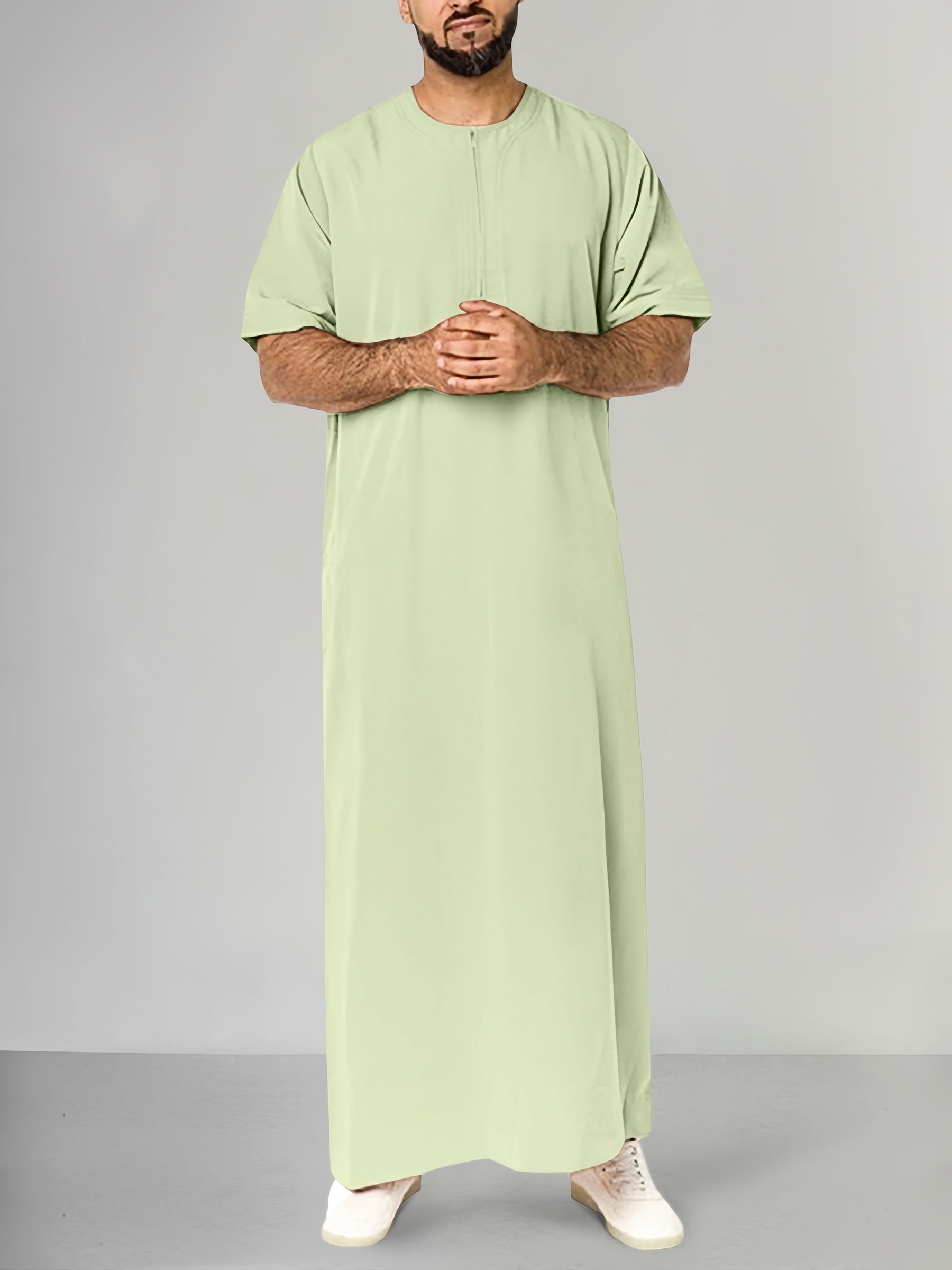 Men's Casual Solid Color Short Sleeve Robe