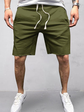 Cotton Elastic Waist Sports Shorts Shorts coofandystore Army Green S 