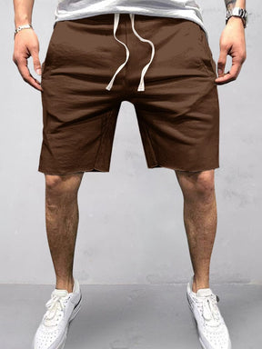 Cotton Elastic Waist Sports Shorts Shorts coofandystore Chocolate S 