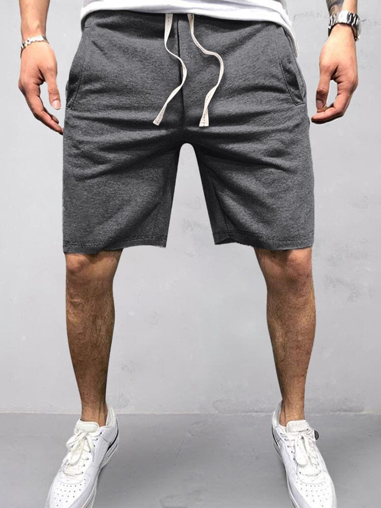 Cotton Elastic Waist Sports Shorts Shorts coofandystore Dark Grey S 