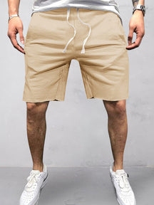 Cotton Elastic Waist Sports Shorts Shorts coofandystore Khaki S 