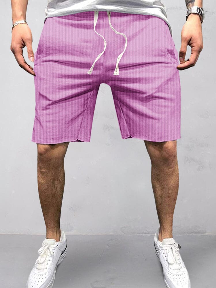 Cotton Elastic Waist Sports Shorts Shorts coofandystore Purple S 