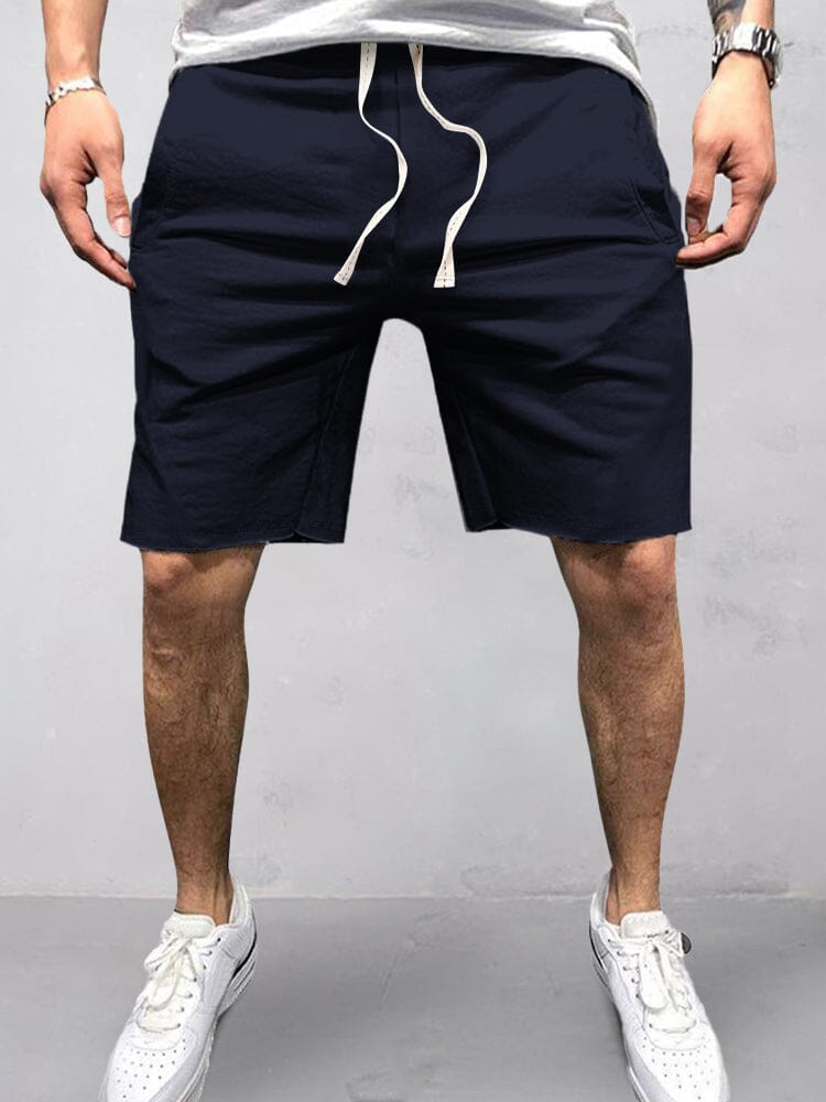Casual Cotton Elastic Waist Shorts Shorts coofandystore Dark Blue S 