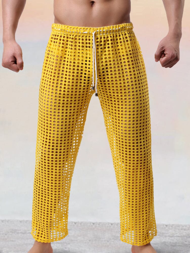 Stylish Cutout Drawstring Pants Pants coofandystore Yellow S 