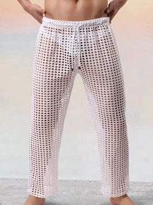 Stylish Cutout Drawstring Pants Pants coofandystore White S 