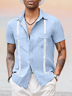 Stylish Short Sleeves Holiday Beach Shirt Shirts coofandy Clear Blue S 