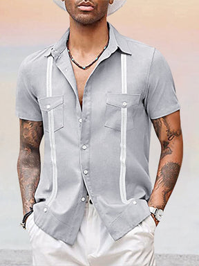 Stylish Short Sleeves Holiday Beach Shirt Shirts coofandy Light Grey S 