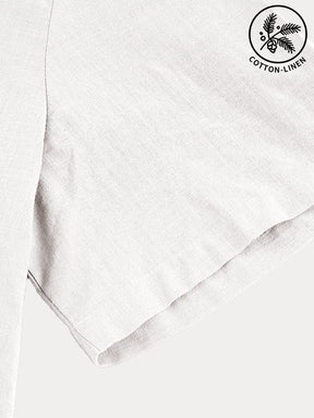 Casual Stand Collar Unique Button Cotton Linen Shirt Shirts coofandy 