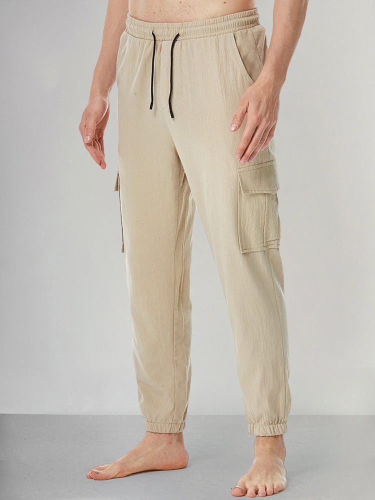 Casual Soft Cotton Linen Drawstring Pants