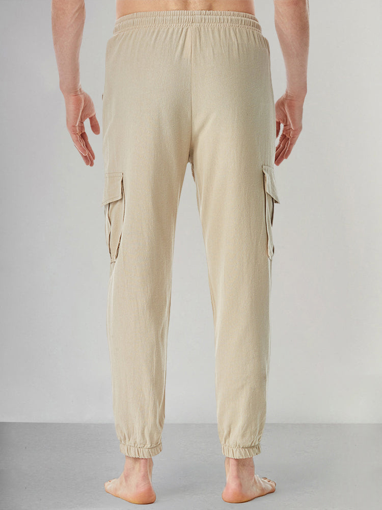 Casual Soft Cotton Linen Drawstring Pants