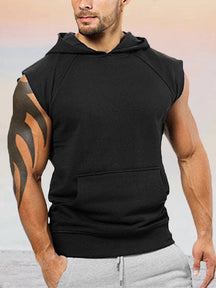 Casual Cotton Hooded Sports Tank Top