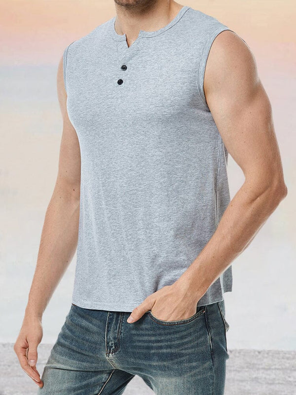 Breathable Solid Gym Tank Top Tank Tops coofandy Light Grey S 