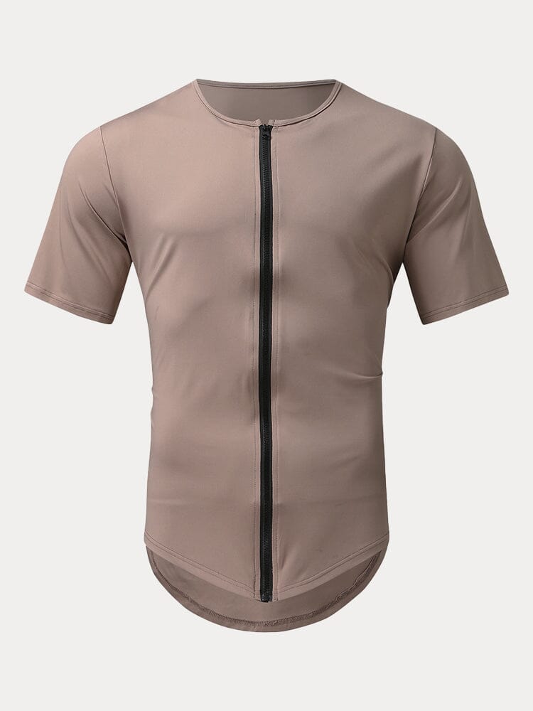 Casual Soft Zipper T-shirt T-shirt coofandy 