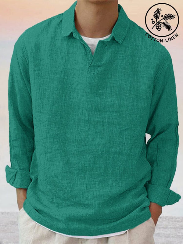 Casual Soft Pullover Cotton Linen Shirt Shirts coofandy Green S 