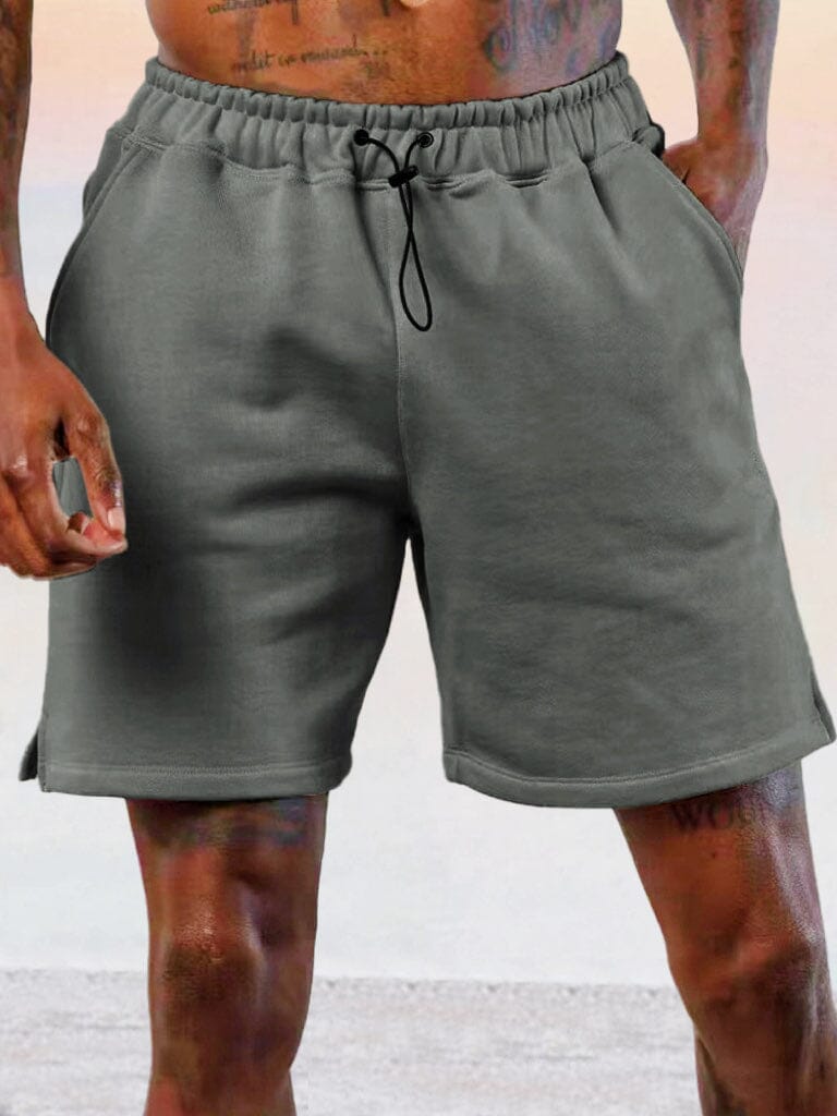 Casual Cotton Elastic Waist Shorts Shorts coofandy Grey M 