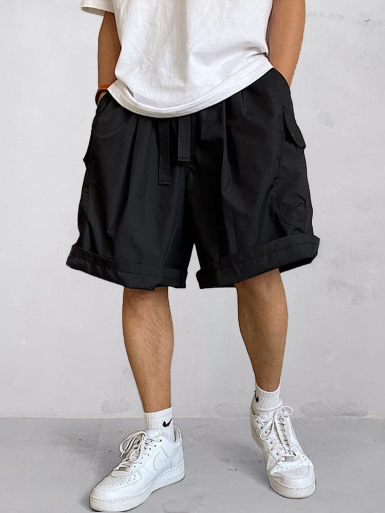 Stylish Loose Fit Cargo Shorts Shorts coofandy Black S 