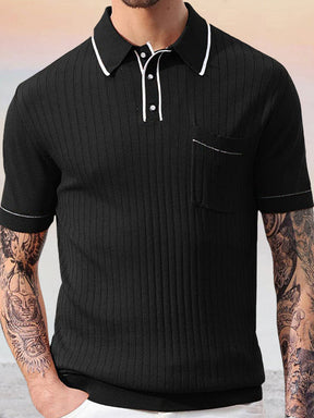 Breathable Knit Textured Polo Shirt