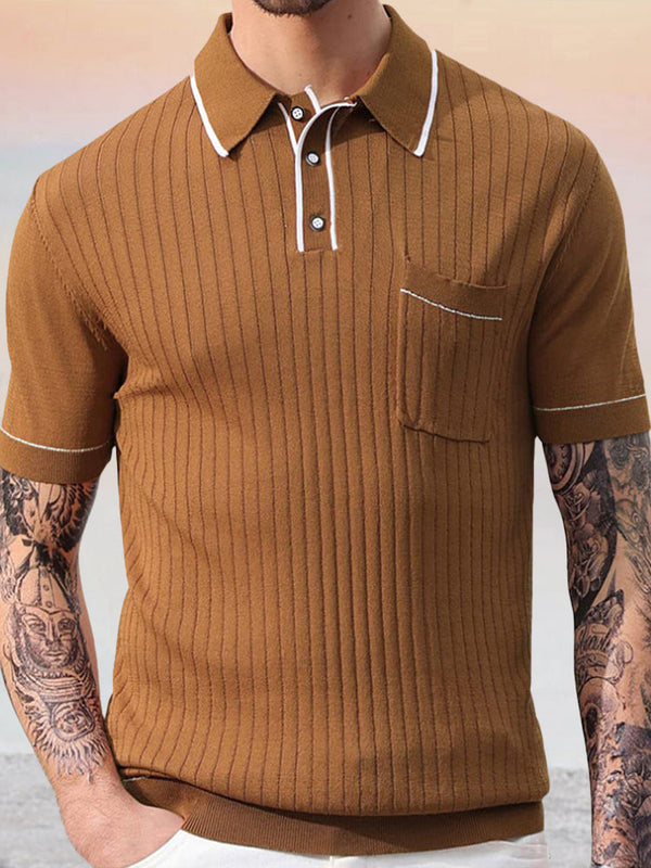 Breathable Knit Textured Polo Shirt