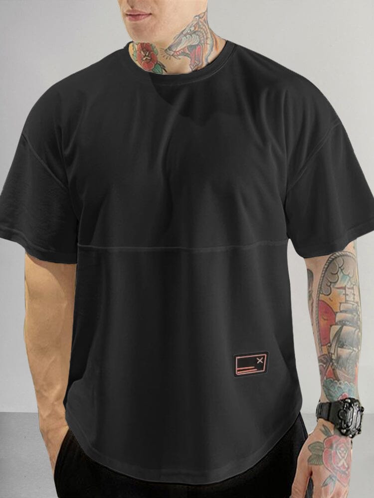 Casual Breathable Stretchy T-shirt T-shirt coofandy Black M 