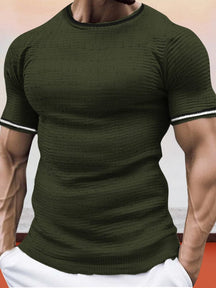Casual Breathable Knit T-shirt T-shirt coofandystore Army Green M 