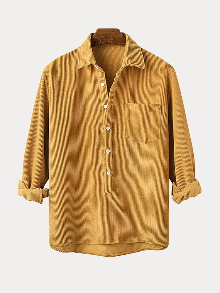 Casual Corduroy Button Shirt Shirts coofandy 