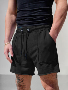 Breathable Drawstring Sport Shorts Shorts coofandy Black L 