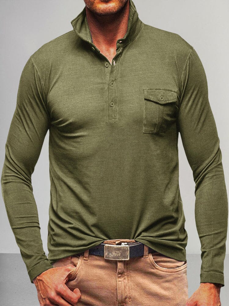 Lightweight Solid Polo Shirt Polos coofandystore Army Green S 