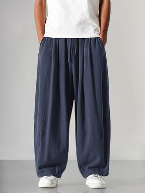 Cozy Loose Cotton Linen Pants Pants coofandy Navy Blue M 