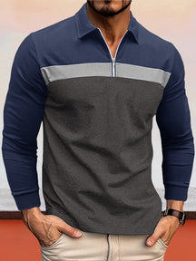 Trendy Splicing Polo Shirt