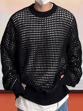 Stylish Mesh Hollow-Out Sweater