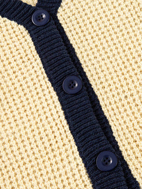 Casual Color Block Cardigan Sweater