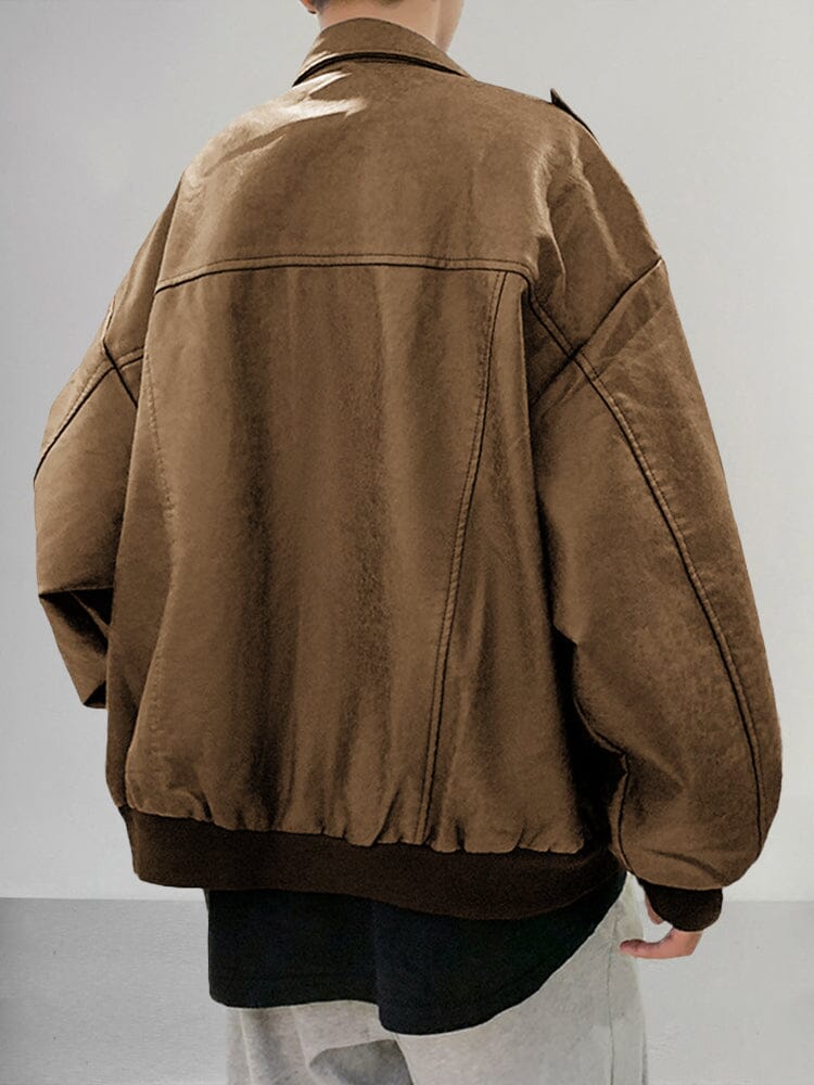 Stylish Loose Leather Jacket Jackets coofandystore 