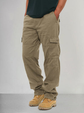 Multi Pockets 100% Cotton Pants Pants coofandystore Brown M 