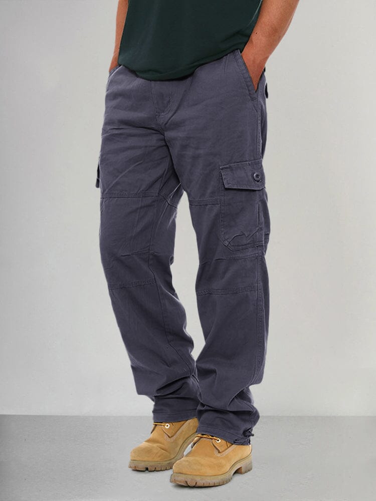Multi Pockets 100% Cotton Pants Pants coofandystore Navy Blue M 