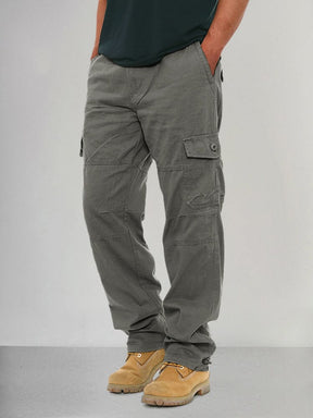 Multi Pockets 100% Cotton Pants Pants coofandystore Grey M 