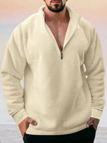 Casual Fleece Pullover Sweatshirt Hoodies coofandy Cream S 