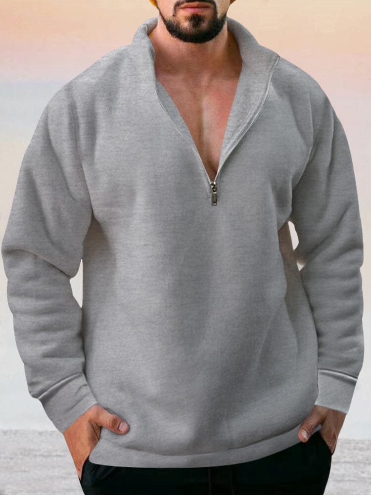 Casual Fleece Pullover Sweatshirt Hoodies coofandy Light Grey S 