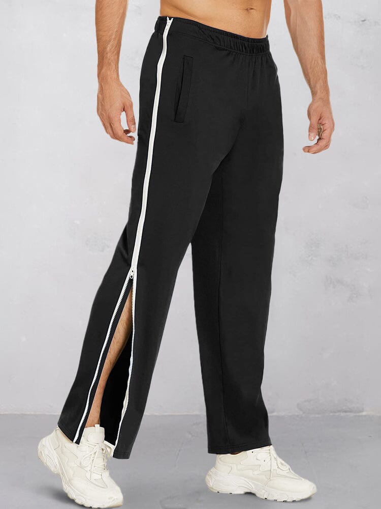 Cozy Dual Side Zippers Pants Pants coofandy Black M 