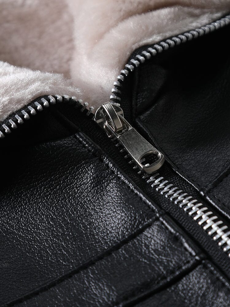 Soft Fleece Leather Jacket Jackets coofandy 