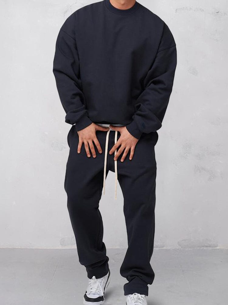 Casual Comfy 2-Piece Sweatshirt Sets Sports Set coofandy Black M 