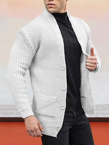 Casual Comfy Sweater Coat Coat coofandy White M 